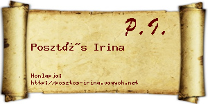 Posztós Irina névjegykártya